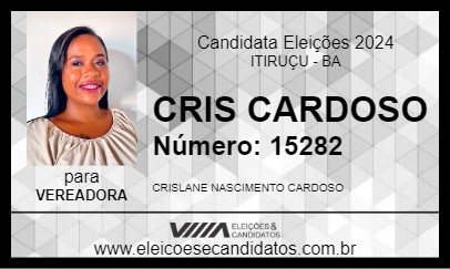 Candidato CRIS CARDOSO 2024 - ITIRUÇU - Eleições