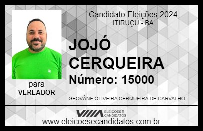 Candidato JOJÓ CERQUEIRA 2024 - ITIRUÇU - Eleições