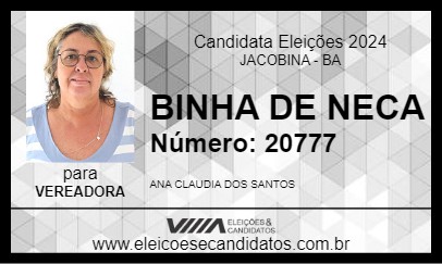 Candidato BINHA DE NECA 2024 - JACOBINA - Eleições