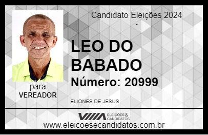 Candidato LEO DO BABADO 2024 - JACOBINA - Eleições