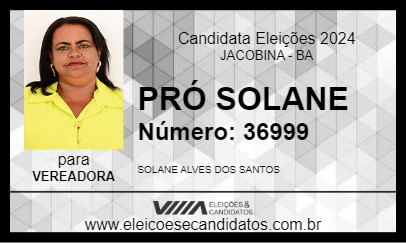 Candidato PRÓ SOLANE 2024 - JACOBINA - Eleições