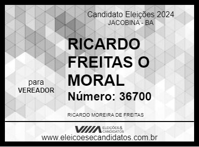 Candidato RICARDO FREITAS O MORAL 2024 - JACOBINA - Eleições