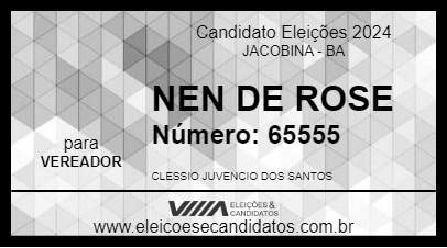 Candidato NEN DE ROSE 2024 - JACOBINA - Eleições