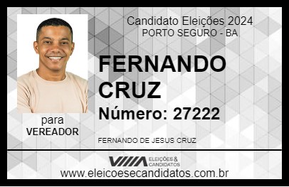 Candidato FERNANDO CRUZ 2024 - PORTO SEGURO - Eleições