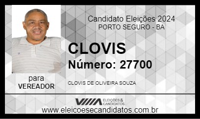 Candidato CLOVIS 2024 - PORTO SEGURO - Eleições