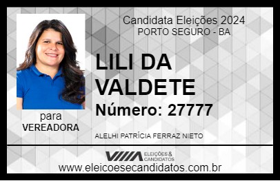 Candidato LILI DA VALDETE 2024 - PORTO SEGURO - Eleições