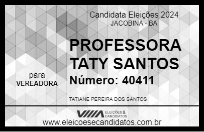 Candidato PROFESSORA TATY SANTOS 2024 - JACOBINA - Eleições