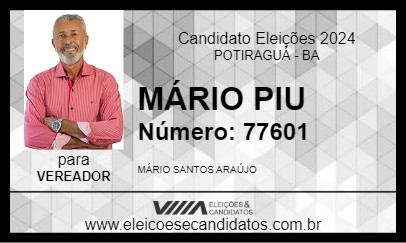 Candidato MÁRIO PIU 2024 - POTIRAGUÁ - Eleições