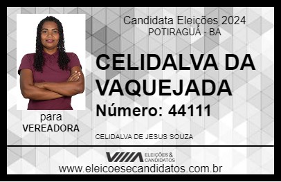 Candidato CELIDALVA DA VAQUEJADA 2024 - POTIRAGUÁ - Eleições