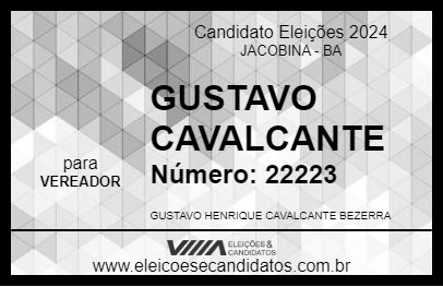 Candidato GUSTAVO CAVALCANTE 2024 - JACOBINA - Eleições