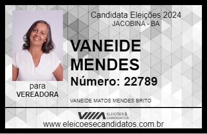 Candidato VANEIDE MENDES 2024 - JACOBINA - Eleições