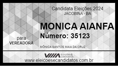 Candidato MONICA AIANFA 2024 - JACOBINA - Eleições