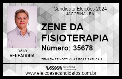 Candidato ZENE DA FISIOTERAPIA 2024 - JACOBINA - Eleições