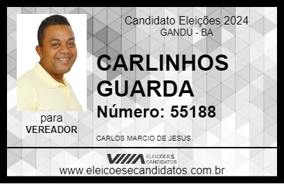 Candidato CARLINHOS  GUARDA 2024 - GANDU - Eleições