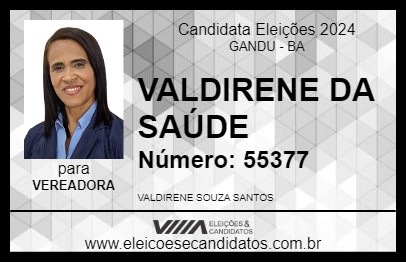 Candidato VALDIRENE DA SAÚDE 2024 - GANDU - Eleições