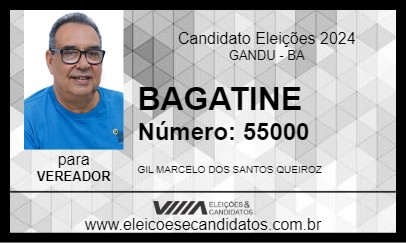 Candidato BAGATINE 2024 - GANDU - Eleições