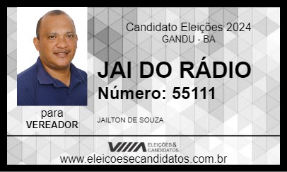 Candidato JAI DO RÁDIO 2024 - GANDU - Eleições