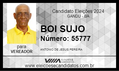 Candidato BOI SUJO 2024 - GANDU - Eleições