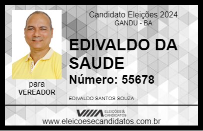 Candidato EDIVALDO DA SAUDE 2024 - GANDU - Eleições