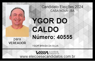 Candidato YGOR DO CALDO 2024 - CASA NOVA - Eleições