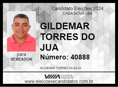 Candidato GILDEMAR TORRES DO JUA 2024 - CASA NOVA - Eleições