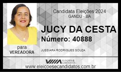 Candidato JUCY DA CESTA 2024 - GANDU - Eleições