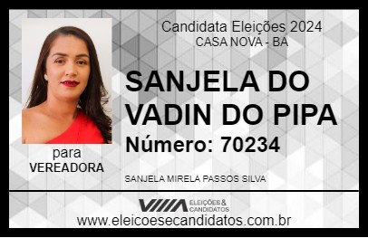 Candidato SANJELA DO VADIN DO PIPA 2024 - CASA NOVA - Eleições