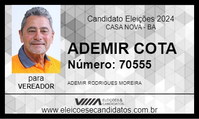 Candidato ADEMIR COTA 2024 - CASA NOVA - Eleições