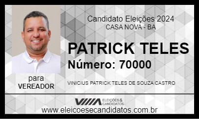 Candidato PATRICK TELES 2024 - CASA NOVA - Eleições