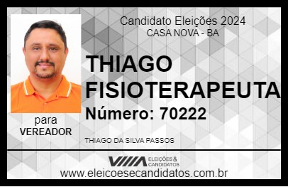 Candidato THIAGO FISIOTERAPEUTA 2024 - CASA NOVA - Eleições