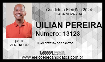 Candidato UILIAN PEREIRA 2024 - CASA NOVA - Eleições