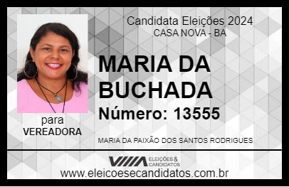 Candidato MARIA DA BUCHADA 2024 - CASA NOVA - Eleições