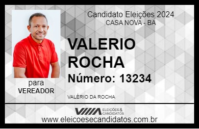 Candidato VALERIO ROCHA 2024 - CASA NOVA - Eleições