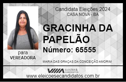 Candidato GRACINHA DA PAPELÃO 2024 - CASA NOVA - Eleições