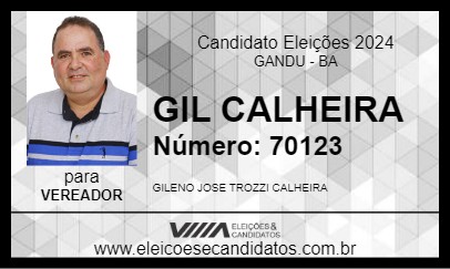 Candidato GIL CALHEIRA 2024 - GANDU - Eleições