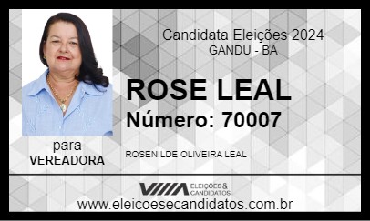 Candidato ROSE LEAL 2024 - GANDU - Eleições