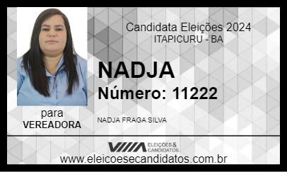 Candidato NADJA 2024 - ITAPICURU - Eleições