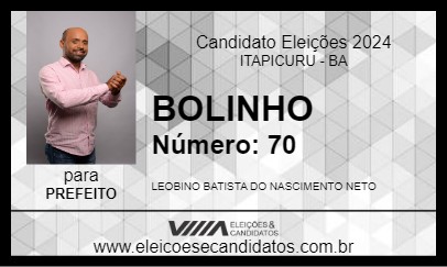 Candidato BOLINHO 2024 - ITAPICURU - Eleições