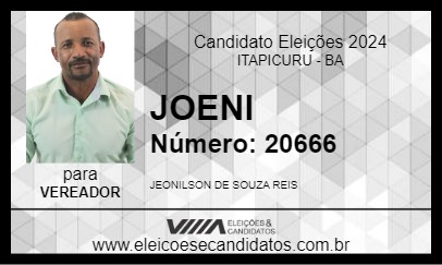 Candidato JOENI 2024 - ITAPICURU - Eleições