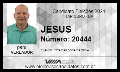 Candidato JESUS 2024 - ITAPICURU - Eleições