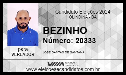 Candidato BEZINHO 2024 - OLINDINA - Eleições