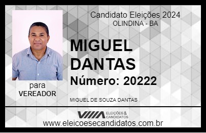 Candidato MIGUEL DANTAS 2024 - OLINDINA - Eleições