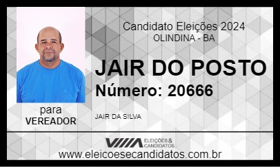 Candidato JAIR DO POSTO 2024 - OLINDINA - Eleições