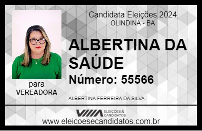 Candidato ALBERTINA DA SAÚDE 2024 - OLINDINA - Eleições