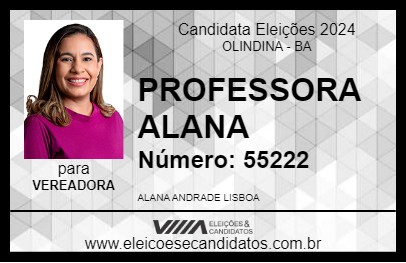 Candidato PROFESSORA ALANA 2024 - OLINDINA - Eleições