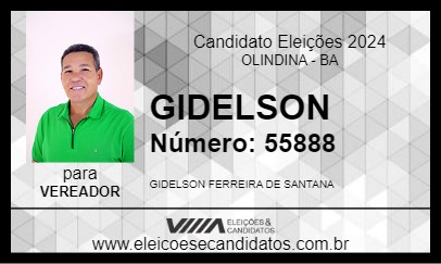 Candidato GIDELSON 2024 - OLINDINA - Eleições