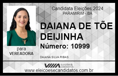 Candidato DAIANA DE TÕE DEIJINHA 2024 - PARAMIRIM - Eleições