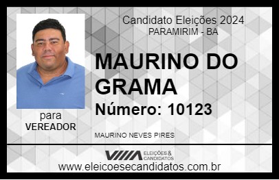 Candidato MAURINO DO GRAMA 2024 - PARAMIRIM - Eleições