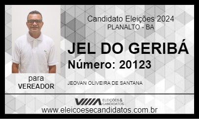 Candidato JEL DO GERIBÁ 2024 - PLANALTO - Eleições