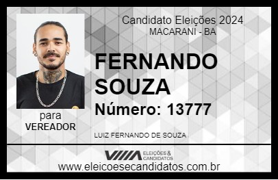 Candidato FERNANDO SOUZA 2024 - MACARANI - Eleições